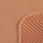 Prehoz s ľanovou štruktúrou LEN - oranžový - 170x210cm s geometrickým vzorom